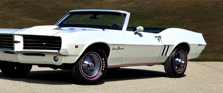 Prompt: Ermine White Chevrolet Camaro Z/28 Convertible (1967), created by Barclay Shaw