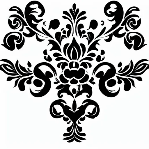 Image similar to a vector tattoo design in the style of victorian florid ornament.