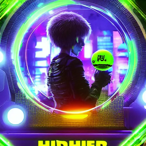 Image similar to high quality 3 d render cyberpunk very tennis ball monster highly detailed, unreal engine cinematic smooth, in the style of blade runner & detective pikachu, hannah yata charlie immer, purple light, low angle, uhd 8 k, sharp focus