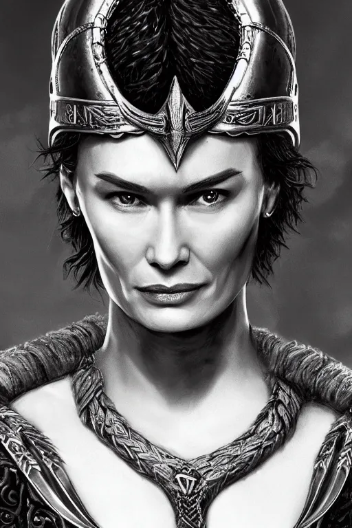 Prompt: lena headey as a beautiful gladiator, detailed full body portrait, amazing detail, intricate, elegant, photorealistic, 4K, character design, fantasy, trending on artstation