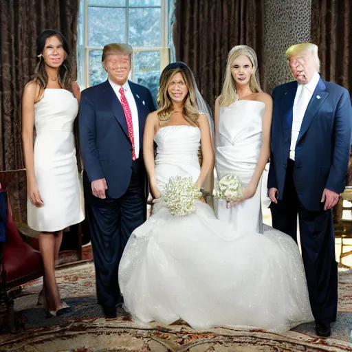 Image similar to Donald Trump wedding to Joe, studio lighting, beautiful day