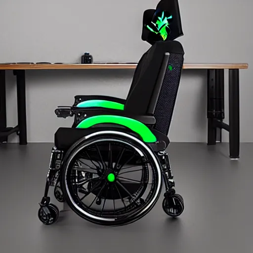 Image similar to Razer RGB gaming wheelchair