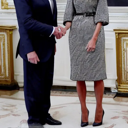 Image similar to macron flirting with melania trump