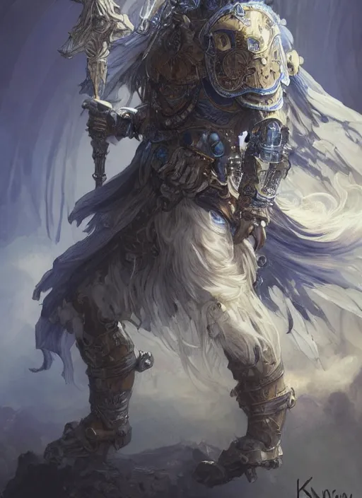 Image similar to A Human Male Paladin, detailed face, glowing white eyes, blue flames surrounding, shaggy hair, scruffy beard, medium armor, wings, fantasy, intricate, elegant, highly detailed, digital painting, artstation, concept art, smooth, sharp focus, illustration, art by Krenz Cushart and Artem Demura and alphonse mucha