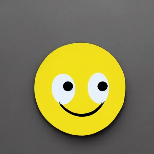 Prompt: circular yellow smiling cartoon face licking itself, very happy, YUMMYS CALLS