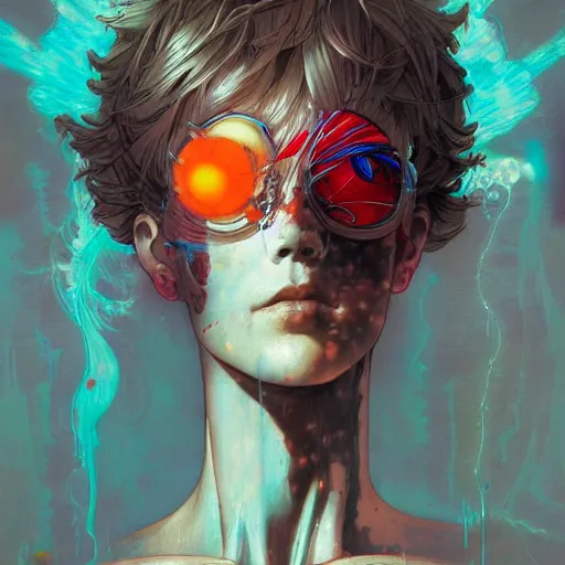 Image similar to prompt : figurative unique portrait soft light painted by james jean and katsuhiro otomo and erik jones, inspired by akira anime, smooth face feature, intricate oil painting, high detail illustration, sharp high detail, manga and anime 1 9 9 9