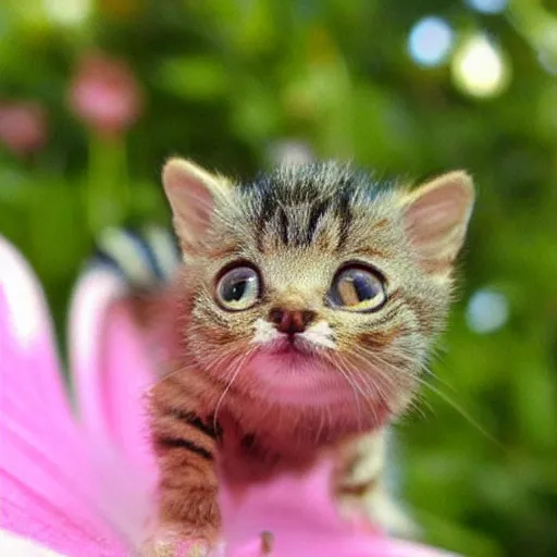 Image similar to photo of world ’ s smallest cat the size of a honeybee