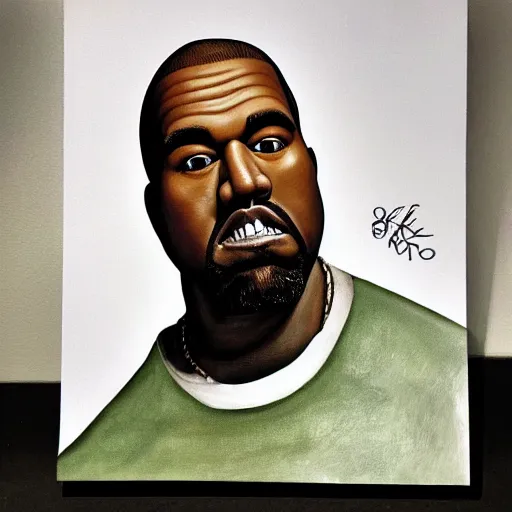 Prompt: portrait of Shrekye West, kanye, shrek