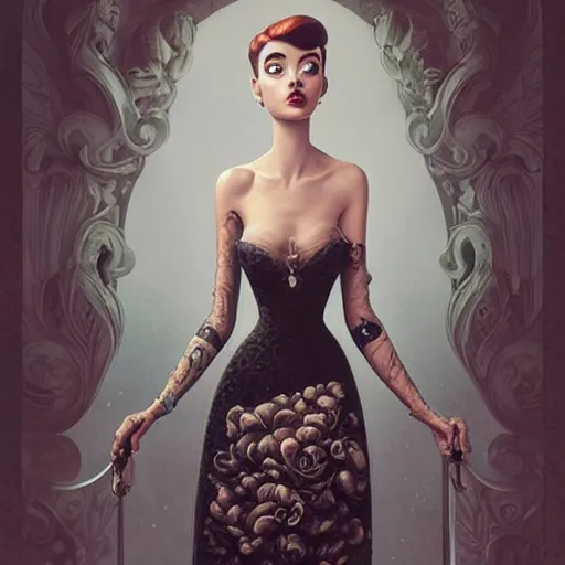 Image similar to Lofi sophisticated portrait Pixar style by Joe Fenton and Stanley Artgerm and Tom Bagshaw and Tim Burton