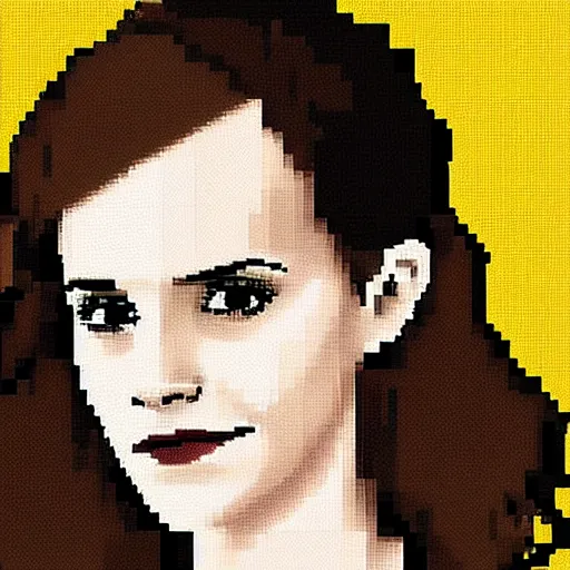 Image similar to pixel art of Emma Watson