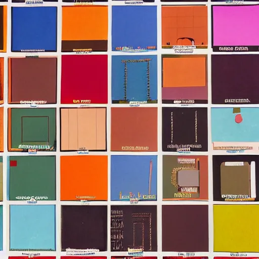 Image similar to color palate used by wes anderson in his films