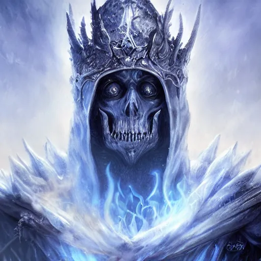 Image similar to The Lich King smoking weed from a bong, by artgerm and wlop and scott fischer and seb mckinnon, digital art, highly detailed, wide shot, intricate, fantasy, mystical, sharp focus, Trending on Artstation HQ, deviantart, unreal engine 5, 4K UHD image