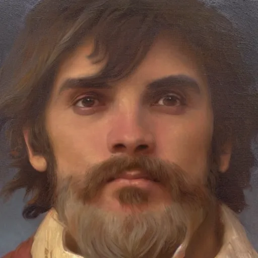 Image similar to Painting of Davy Jones. Art by William Adolphe b Bouguereau. During golden hour. Extremely detailed. Beautiful. 4K. Award winning.