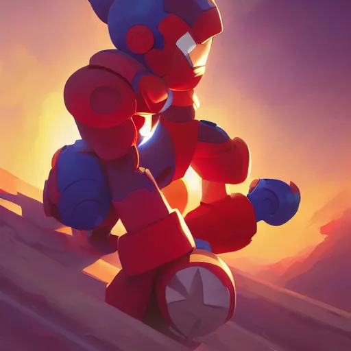 Image similar to hero world mega man, behance hd by jesper ejsing, by rhads, makoto shinkai and lois van baarle, ilya kuvshinov, rossdraws global illumination