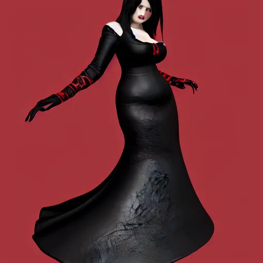 Image similar to curvy feminine hot goth cutie with sublime modest elegant patterned red-black snakeskin leather neck-high gown, cgsociety, photorealistic, comfy ambience, idealistic, 16k, smooth, sharp focus, trending on ArtStation, volumetric lighting, fully clothed, worksafe