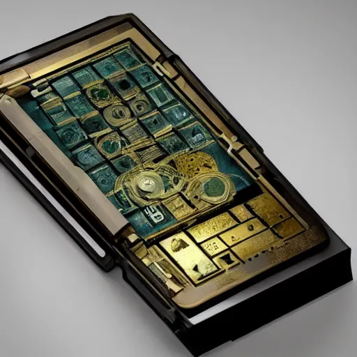 Image similar to cell phone inspired by the antikythera mechanism