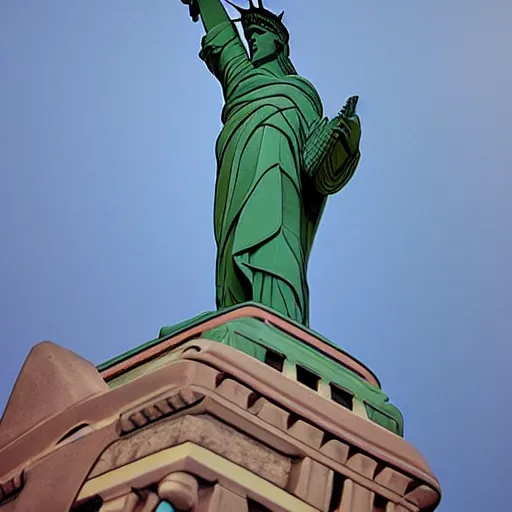 Image similar to Tom Holland as the statue of liberty, photography, realistic, close up