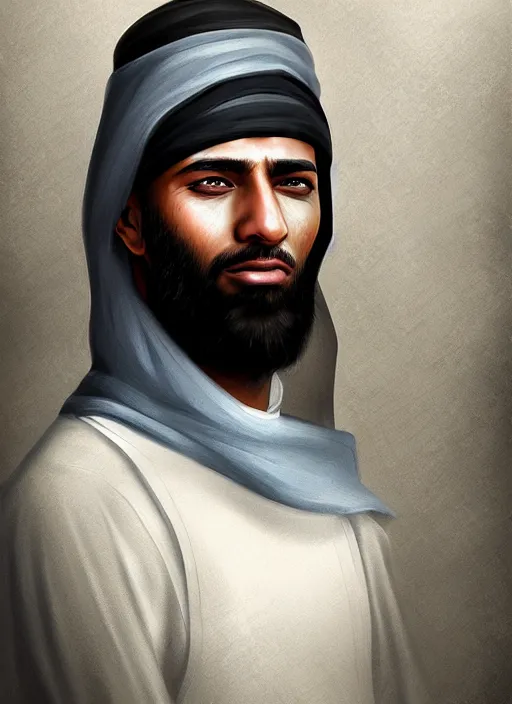 Prompt: portrait epic mosque imam. highly detailed, digital painting, concept art, smooth, sharp focus, illustration, art by creature college