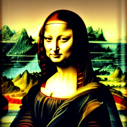 Image similar to a photo of angelina jolie as mona lisa