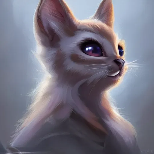 Image similar to Disney's Bambi Cat, the cutest kitten ever, D&D, fantasy, portrait, highly detailed, digital painting, trending on artstation, concept art, sharp focus, illustration, art by artgerm and greg rutkowski and magali villeneuve