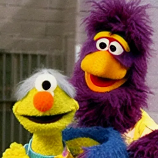 Image similar to bert from sesame street merged with a pidgeon