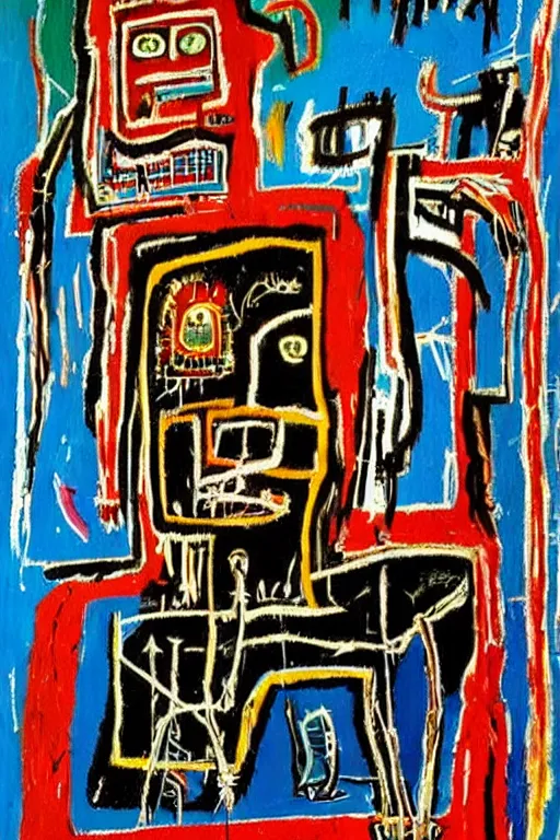 Image similar to beautiful detailed tarot cards painting by jean - michel basquiat