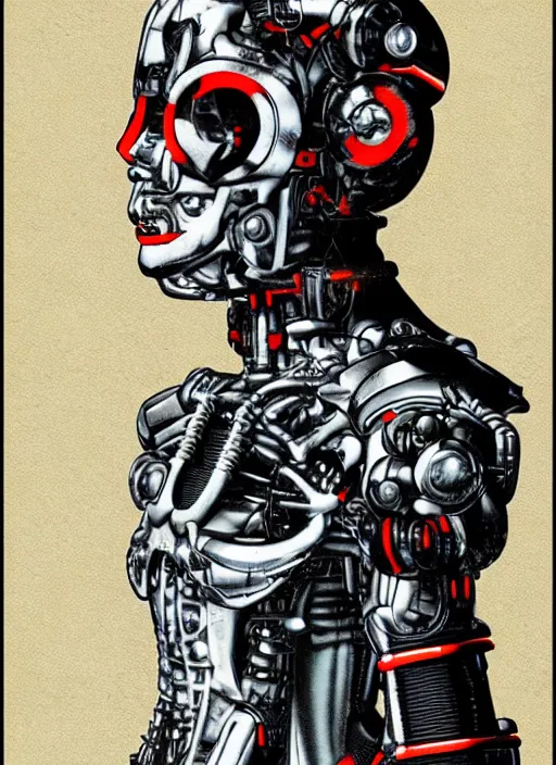 Image similar to a cyborg in the style of bailly alice