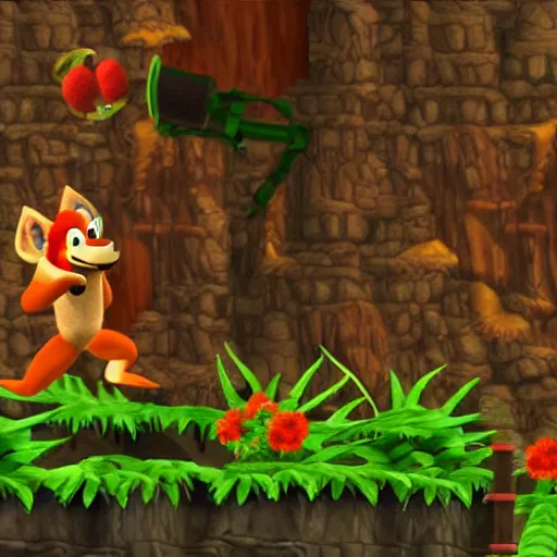 Image similar to a fox in donkey kong country