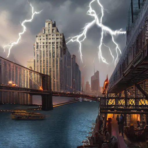 Prompt: realistic digital artwork of medieval new york city, award winning, trending on social media, artstation, cinema lightning, 4k, 8k, ultra high res HD