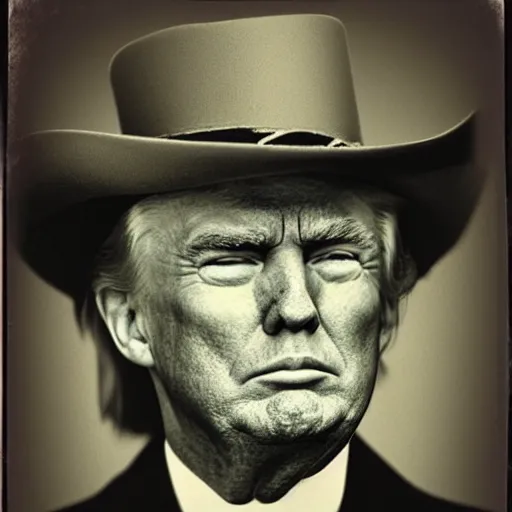 Image similar to an 1 8 0 0 s photo of donald trump playing the role of clint eastwood, squinting at high noon, in the style of a clint eastwood movie, the good, the bad and the ugly, distinguished, clint eastwood, vibe, glory days, mount rushmore, stern, resolve, formal, justice, american flag, independence, patriotism, symmetry, centered, balance