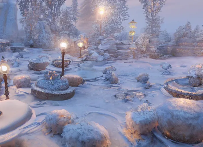 Prompt: Garden of snow , glossy intricate design, digital art, smooth vibrancy, high detail texture, lighting, 8k, unreal engine 5 rendered, marmoset toolbag rendered, octane rendered, trending in ArtStation, Art Style by Popularity_Choi and Ian Sprigger