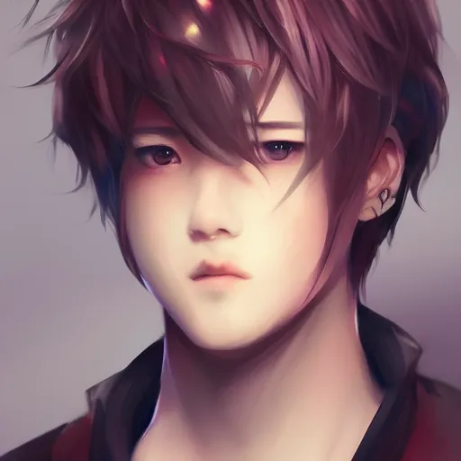 Prompt: detailed beautiful male character art of a protagonist, jimin on amino by sakimichan patreon, wlop, weibo high quality art on artstation