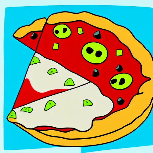 How to draw a Cute Pizza. Good for drawing child kid illustration. Vector  illustration 27894781 Vector Art at Vecteezy