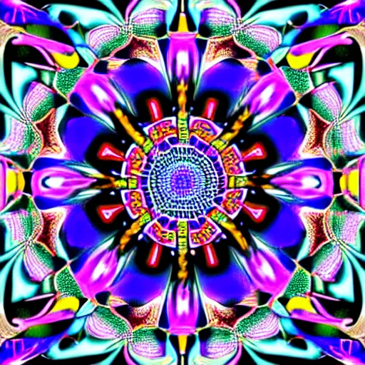 Image similar to psychedelic fractal mandala pattern