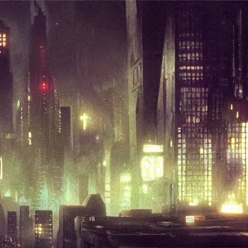Image similar to blade runner brutallism city, sharp focus, concept art, Ridley Scott, cinematic shot