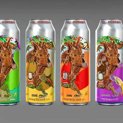 Prompt: concept art for a giraffe themed soda drink, product commercial 4 k render