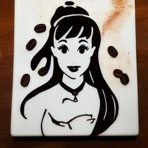 Image similar to ariana grande as a coffee art