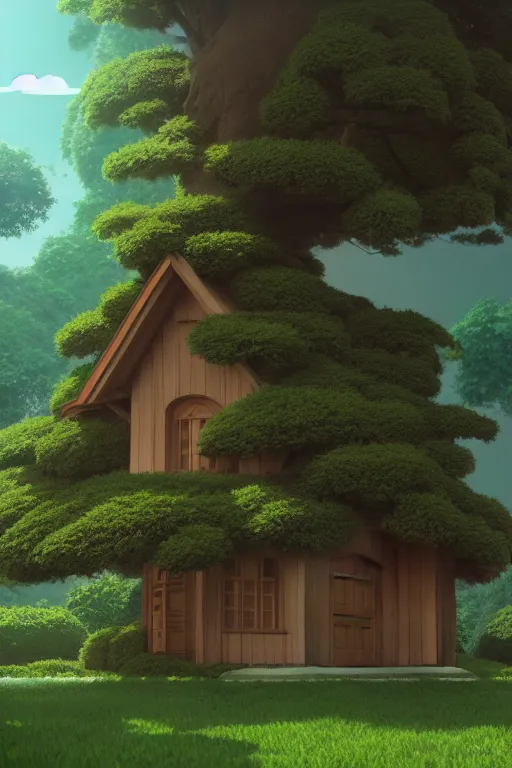 Image similar to the tree is a house, studio ghibli, octane render, 4 k