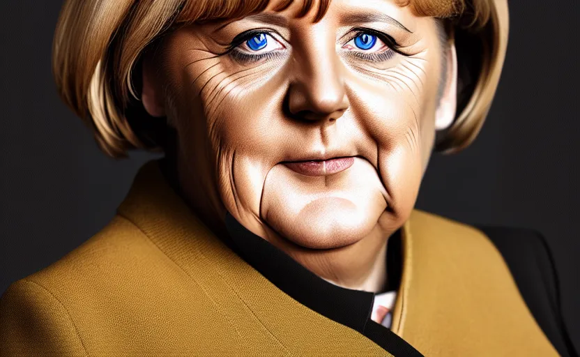 Image similar to portrait of angela merkel dressed as a military officer, digital art, natural light, sharp, detailed face, magazine