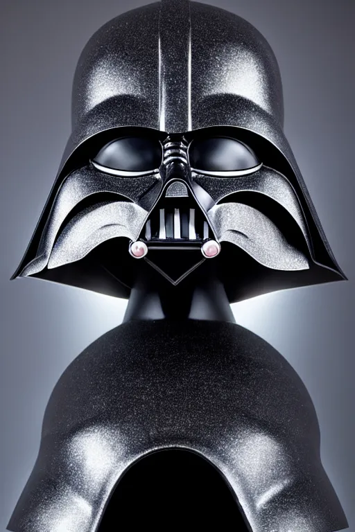 Image similar to dath vader helm designed by wayne barlowe, swarovski and tiffany, symmetry, sci - fi, cinematic, elegant, luxury, perfect light, perfect composition, dlsr photography, sharp focus, dark fantasy, 8 k, ultra hd, sense of awe, highly detailed, realistic, intricate