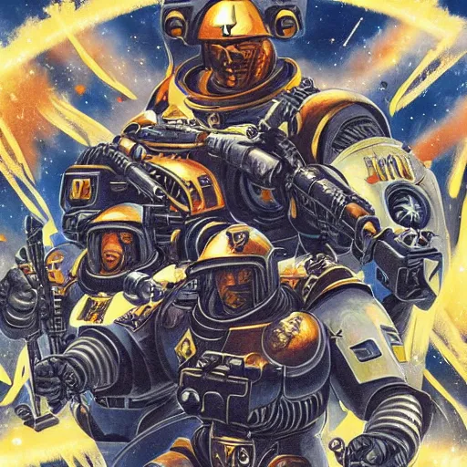 Prompt: Space Marines as an action movie poster