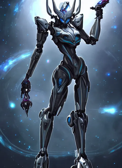 Image similar to cinematic goddess shot, cosmic sized perfectly proportioned stunning beautiful anthropomorphic robot mecha female dragon, nebula background, larger than galaxies, holding milky way in sharp claws, sleek silver armor, epic proportions, epic size, epic scale, ultra detailed digital art, furry art, macro art, dragon art, giantess art, warframe fanart, furaffinity, deviantart