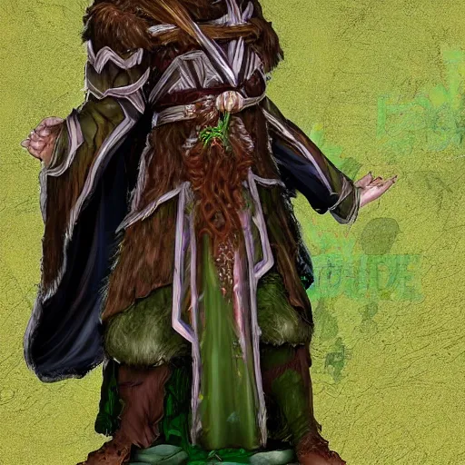 Prompt: male firblog druid with vinas as hair