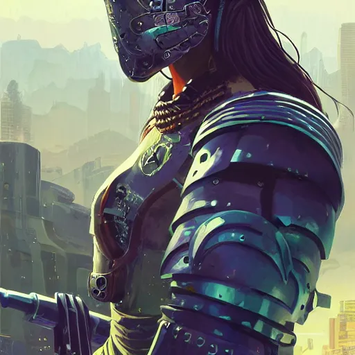 Image similar to cyberpunk viking helmet mask warrior goddess robot ninja fantasy, art gta 5 cover, official fanart behance hd artstation by jesper ejsing, by rhads, makoto shinkai and lois van baarle, ilya kuvshinov, ossdraws