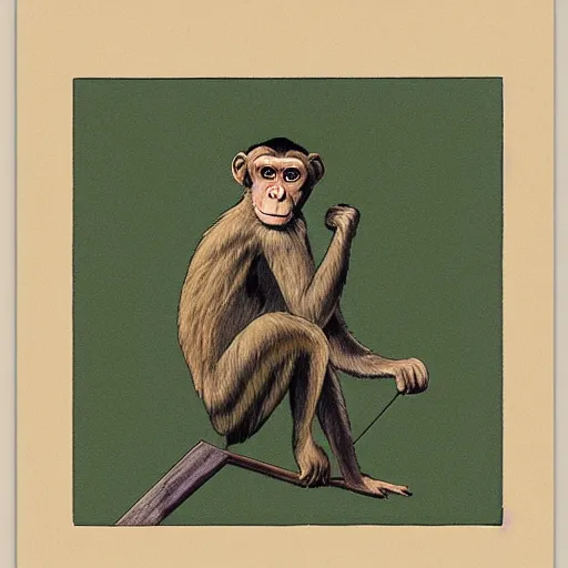 Image similar to a monkey ,polygon-W 768