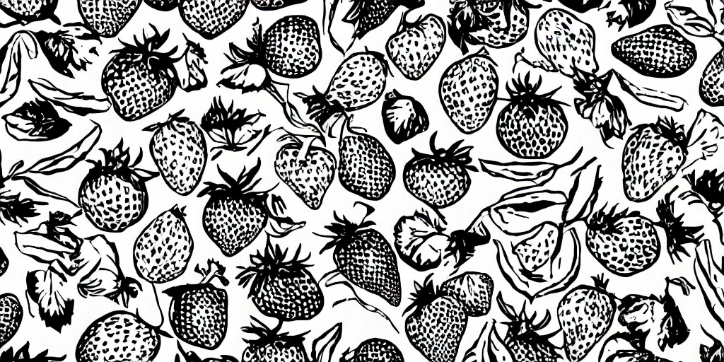 Image similar to strawberry black and white illustration