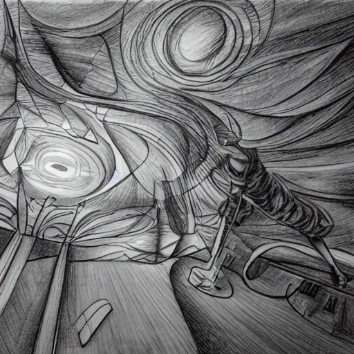 Image similar to sketch of a wake initiated lucid dream, astonishing detail, award winning