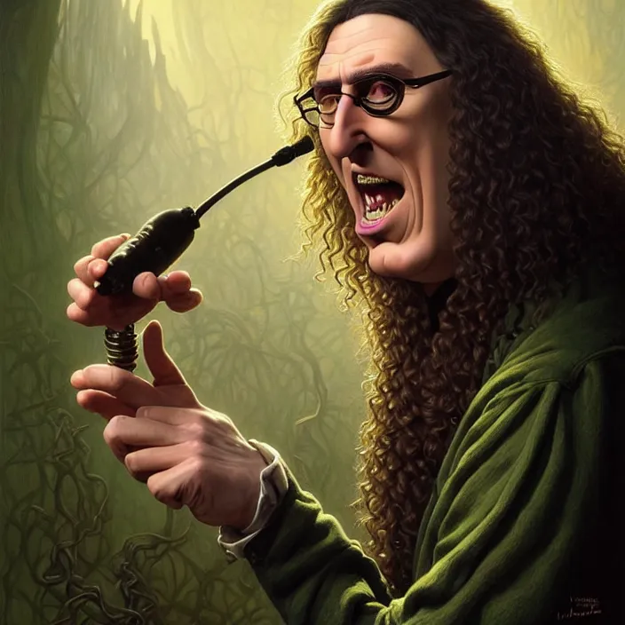 Prompt: Weird Al Yankovic in Monster’s Inc., Pixar, diffuse lighting, fantasy, intricate, elegant, highly detailed, lifelike, photorealistic, digital painting, artstation, illustration, concept art, smooth, sharp focus, art by John Collier and Albert Aublet and Krenz Cushart and Artem Demura and Alphonse Mucha