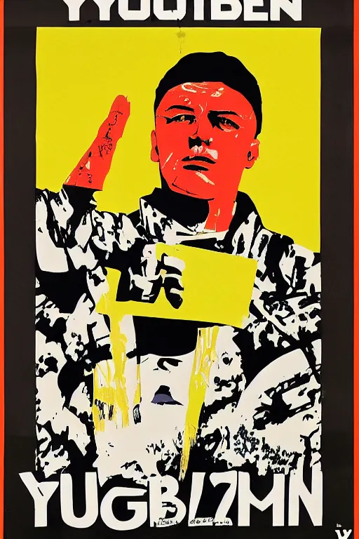 Prompt: yung lean poster, soviet propaganda poster