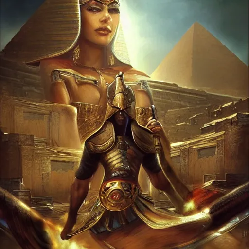 Image similar to rise of the egyptian empire by raymond swanland, highly detailed